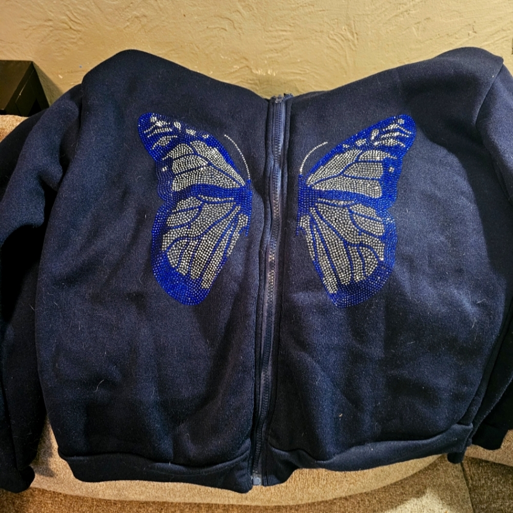 Shein Xl Navy Blue Hoodie